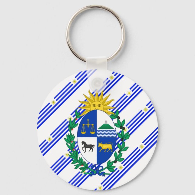 Porte-clés Drapeau uruguayen à rayures (Recto)
