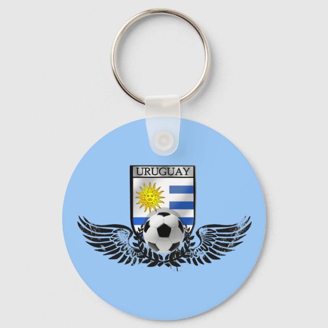 Porte-clés Drapeau uruguayen de football (Recto)