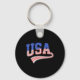 Porte-clés Drapeau Usa 4 Juillet Amérique Rouge Blanc Bleu Ho