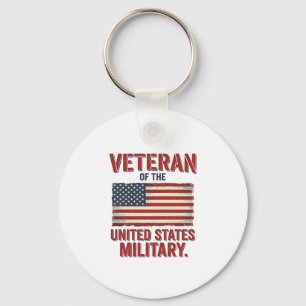 Porte-clés Drapeau USA de vétéran vintage dessin vectoriel mi