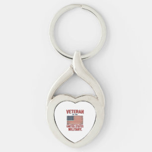 Porte-clés Drapeau USA de vétéran vintage dessin vectoriel mi