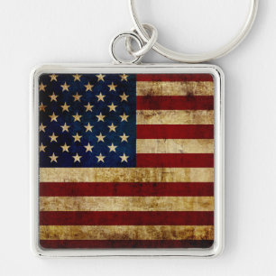 Porte-clés Drapeau USA / Grunge