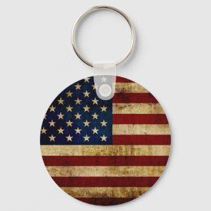 Porte-clés Drapeau USA / Grunged