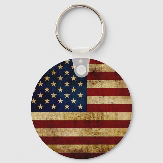 Porte-clés Drapeau USA / Grunged (Recto)