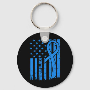 Porte-clés Drapeau Usa Guerrier Diabétique Bleu Diabète De Ty