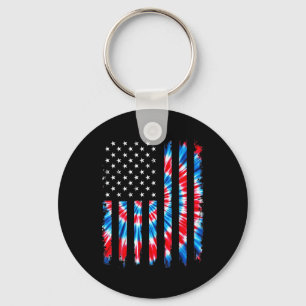 Porte-clés Drapeau Usa Tie Dye Drapeau Patriotique Américain 
