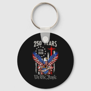 Porte-clés Drapeau Usa Vintage Eagle 250 Ans 1776-2026 250e A