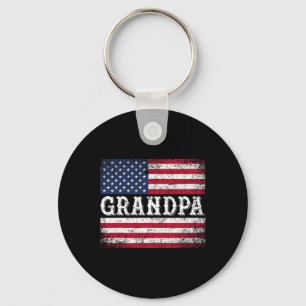 Porte-clés Drapeau Usa Vintage Grand-père Patriotique 4 Juill