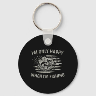 Porte-clés Drapeau Usa Vintage Je Suis Seulement Heureux Quan