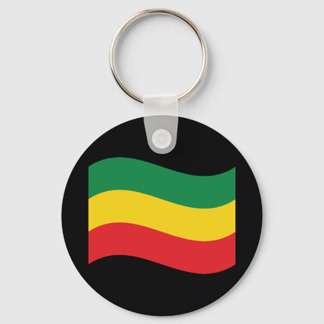 Porte-clés Drapeau vert, or (jaune) et rouge (Recto)