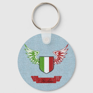Porte-clés Drapeau vintage ailé Italia