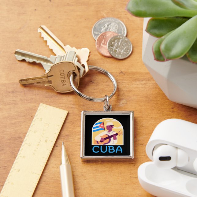 Porte-clés Drapeau vintage Cuba (Bureau)