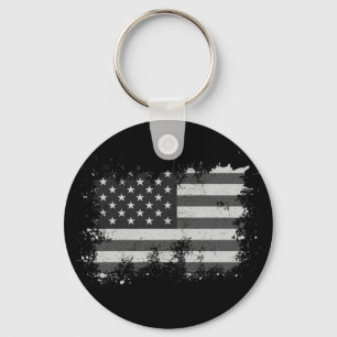 Porte-clés Drapeau vintage des États-Unis déprimé 4 juillet p