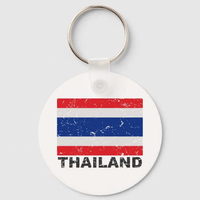 Porte-clés Drapeau Vintage en Thaïlande (Recto)