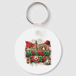 Porte-clés Drapeau Vintage Marocain Africain Maroc