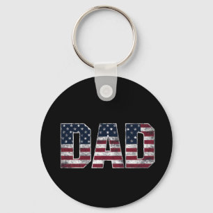 Porte-clés Drapeau vintage Papa Usa, Fête des pères American 