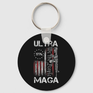 Porte-clés Drapeau vintage Usa Ultra Mega Gun Usa 4 juillet T