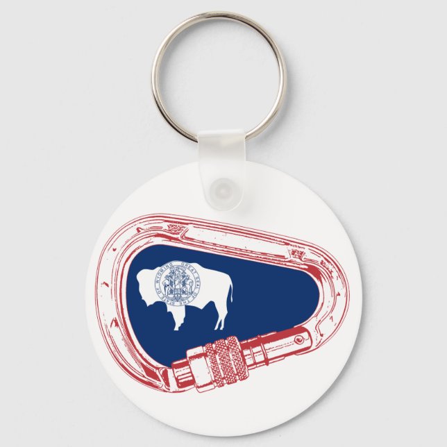 Porte-clés Drapeau Wyoming Escalade Carabiner (Recto)