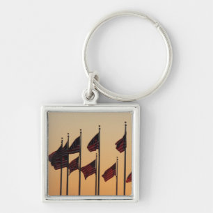 Porte-clés Drapeaux au coucher du soleil Patriotique américai