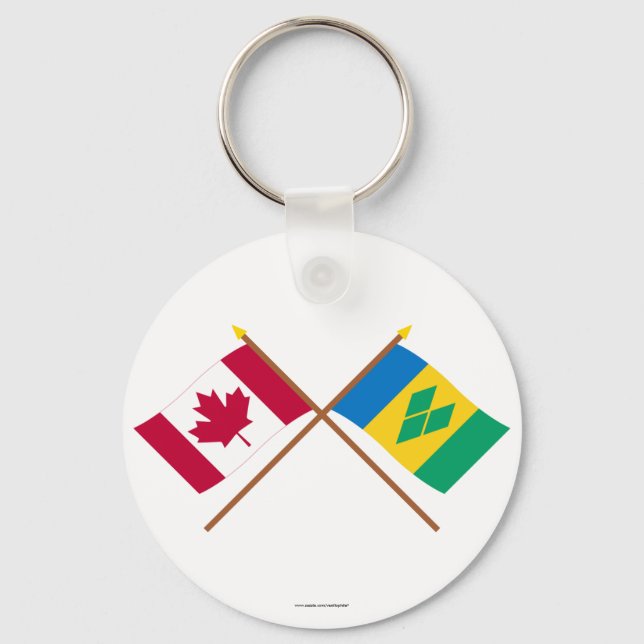 Porte-clés Drapeaux croisés Canada et Saint-Vincent (Recto)