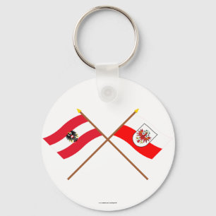 Porte-clés Drapeaux croisés de l'Autriche et du Tirol