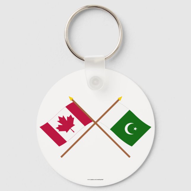 Porte-clés Drapeaux croisés du Canada et du Pakistan (Recto)