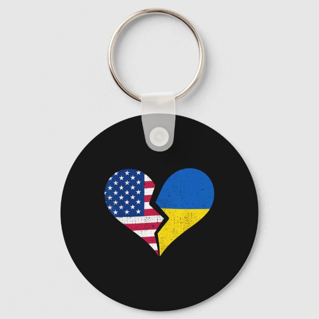 Porte-clés Drapeaux des États-Unis et de l'Ukraine – Symbole  (Recto)
