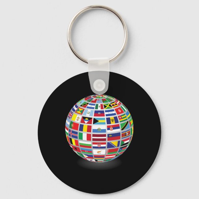Porte-clés Drapeaux Des Pays Du Monde International (Recto)