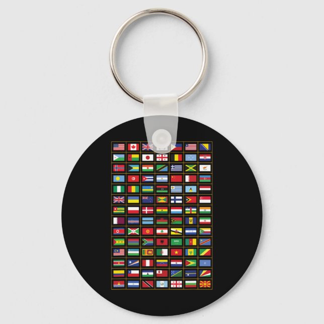Porte-clés Drapeaux Des Pays Du Monde International (Recto)