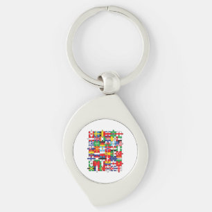 Porte-clés Drapeaux des pays du pavillon international