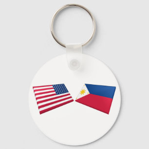 Porte-clés Drapeaux des USA et de Philippines