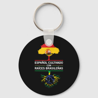 Porte-clés Drapeaux Espagne Brésil Cadeau Patrimoine Expat Fa