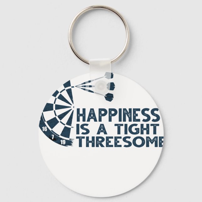 Porte-clés Drats Player Happiness Is A Tight Threesome Funny  (Recto)