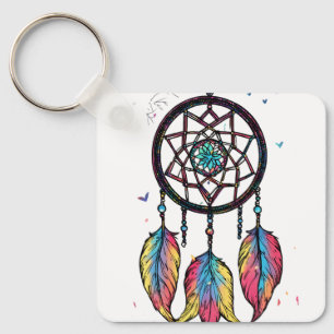 Porte-clés Dream Catcher Carré en aluminium Porte - clé