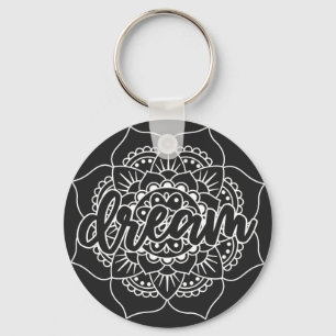 Porte-clés Dream Mandala en blanc