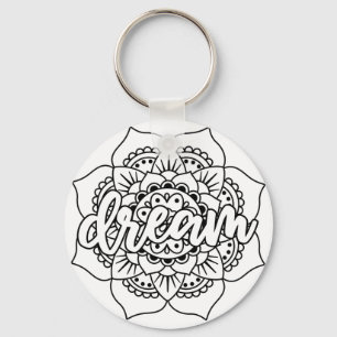 Porte-clés Dream Mandala noir & blanc