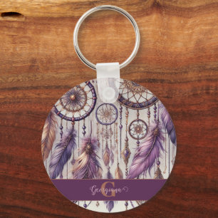 Porte-clés Dreamcatchers Personnalisés Boho & Purple & Or