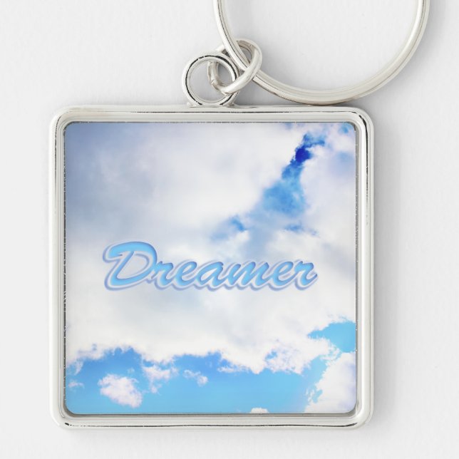Porte-clés Dreamer Puffy nuages blancs et ciel bleu (Devant)