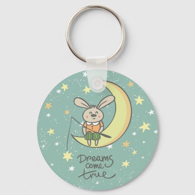 Porte-clés Dreams Come True | Bunny on the Moon (Recto)