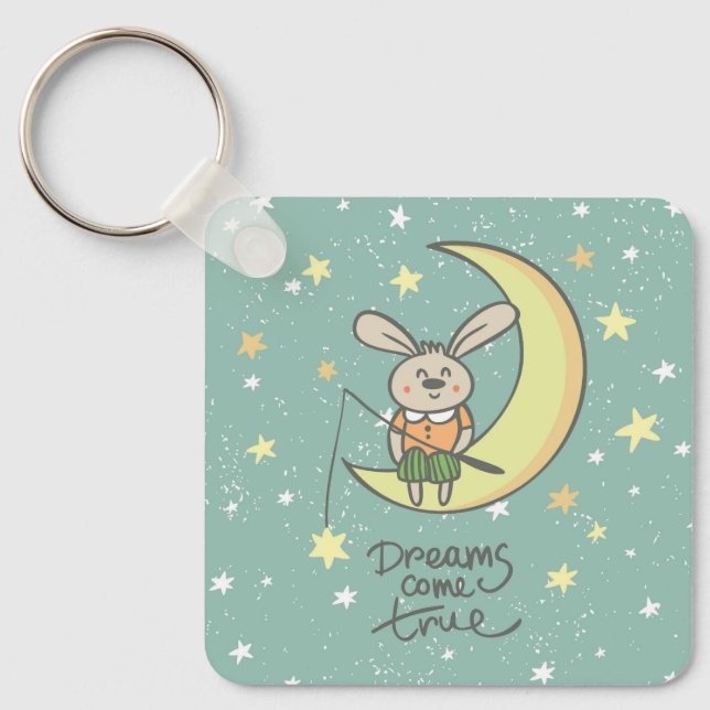 Porte-clés Dreams Come True | Bunny on the Moon (Recto)