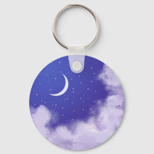 Porte-clés Dreamy Night Sky avec Crescent Moon