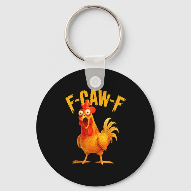 Porte-clés Dresseur de poulet drôle d'oiseau F Caw F (Recto)