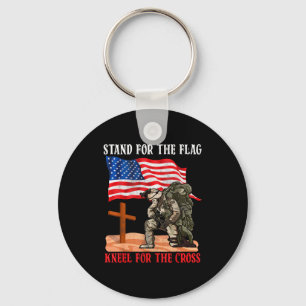 Porte-clés Dressez-vous pour le drapeau agenouillez-vous pour