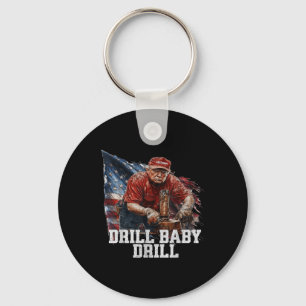 Porte-clés Drill Baby Drill American 2025 Trump Président Us
