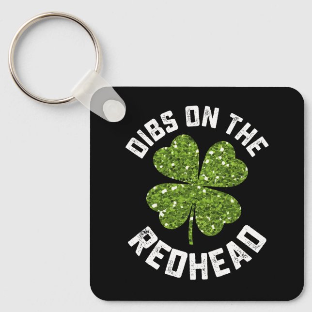 Porte-clés Droit sur la rousse Shamrock de la Saint-Patrick (Recto)