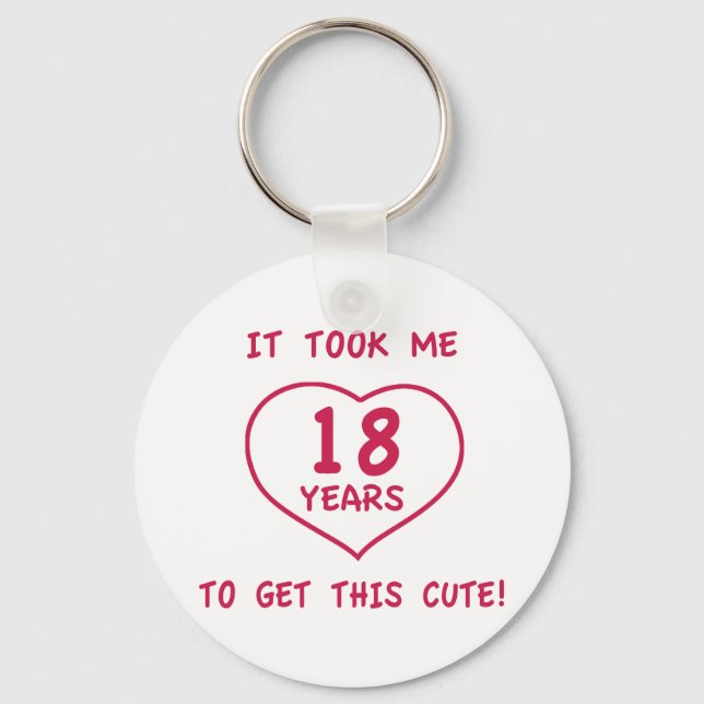 Porte-clés Drôle 18e anniversaire Cadeaux (Coeur) (Recto)