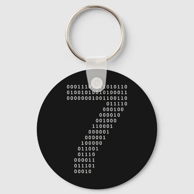 Porte-clés Drôle 67 Mème Code Binaire Tech Geek Numérique Six (Recto)