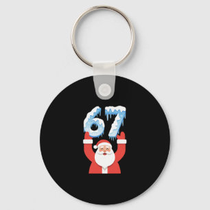 Porte-clés Drôle 67 Mème Père Noël Hiver Neige Glace San