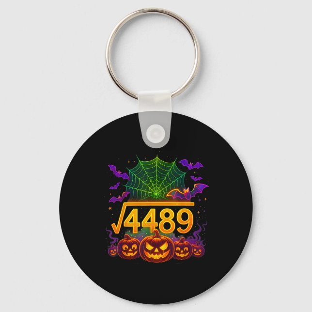 Porte-clés Drôle 67 Mème Prof de maths 6 7 Halloween Carré Ro (Recto)