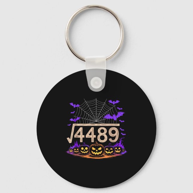Porte-clés Drôle 67 Mème Prof de maths 6 7 Halloween Carré Ro (Recto)